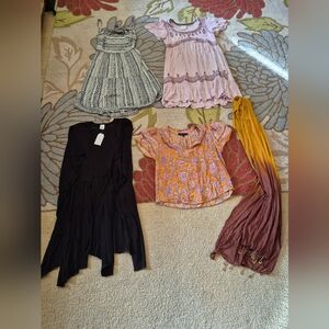 Lot Of 5 Women's Hippie Dress, Shirts, Clothing Items Size Medium